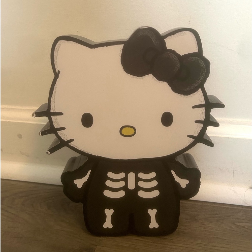 Hello Kitty Halloween Skeleton Sign